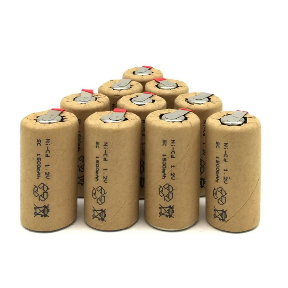 4pcs Ni-CD 1.2V SC1500mAh Sub C high power 10C rechargeable battery forpower tools cordless ,electric screw driver,nicd