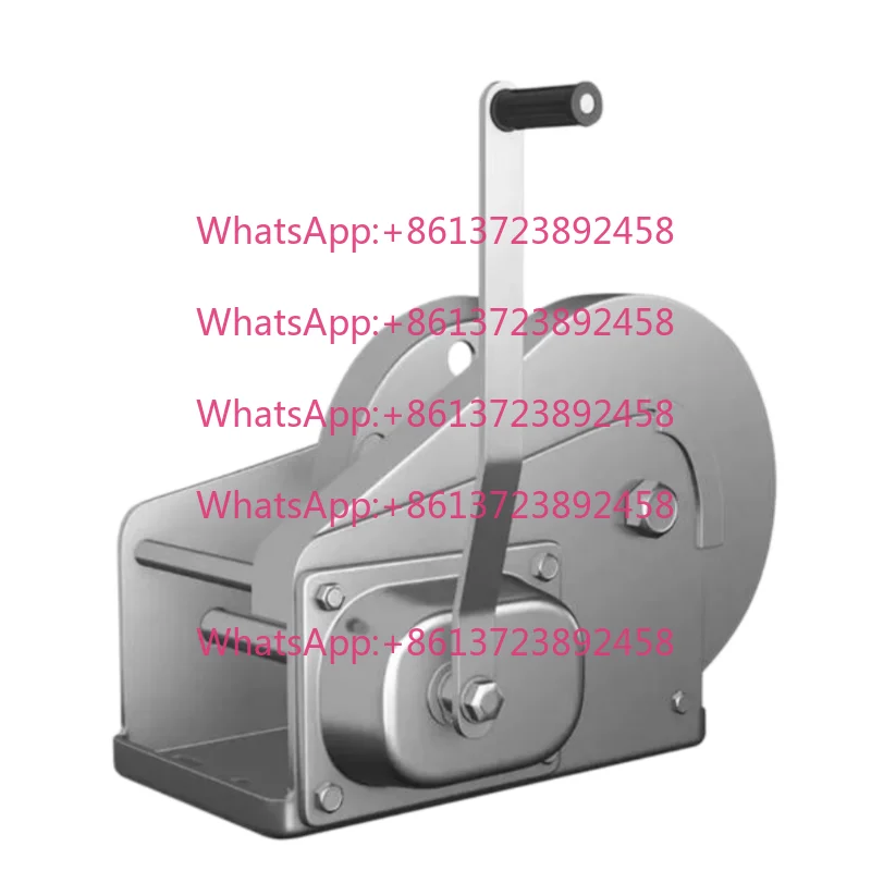 304 Stainless Steel Hand Crank Winch Two Way Self Locking Manual Hoist Small Windlass Waterproof Rust Proof 1200 Lbs Industrial