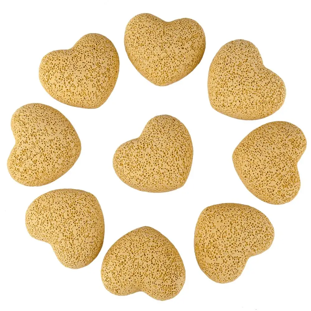 2Pcs/Lot 1.7 inches Puff Love Heart Lava Rock Stone Multicolor Pocket Stone Palm Worry Stone For Chakra Balancing image 3