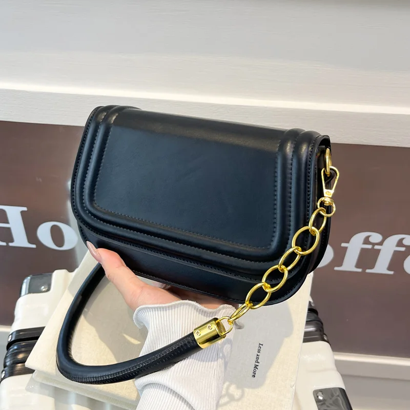 

Black Single Shoulder Bag Women Brown Khaki Pu Leather Handbag Underarm Bag Fashion Saddle Crossbody Bag Lady Clutch Tote
