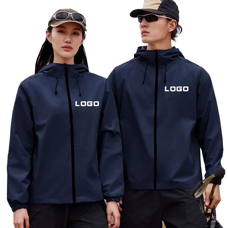 

Кемпинговая походная куртка для мужчин и мужчин, осенняя водонепроницаемая куртка, ветрозащитное уличное треккинговое пальто, ветровка с индивидуальным принтом вашего дизайна