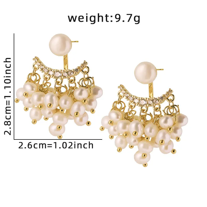 اتجاهين لؤلؤ المياه العذبة الطبيعية أقراط يدويا تصميم عالية الجودة أقراط هدية للزوجة صديقة GE1527A #6