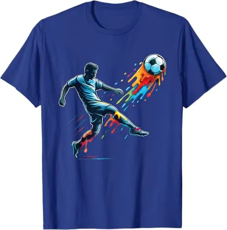 Fußball-Drip Jungen Mode Jugend Fußball T-Shirt Y2k Fußball-Liebhaber Neuheit T-Shirt Sportbekleidung für Männer, Fußballspieler-Bekleidung – Detail 3