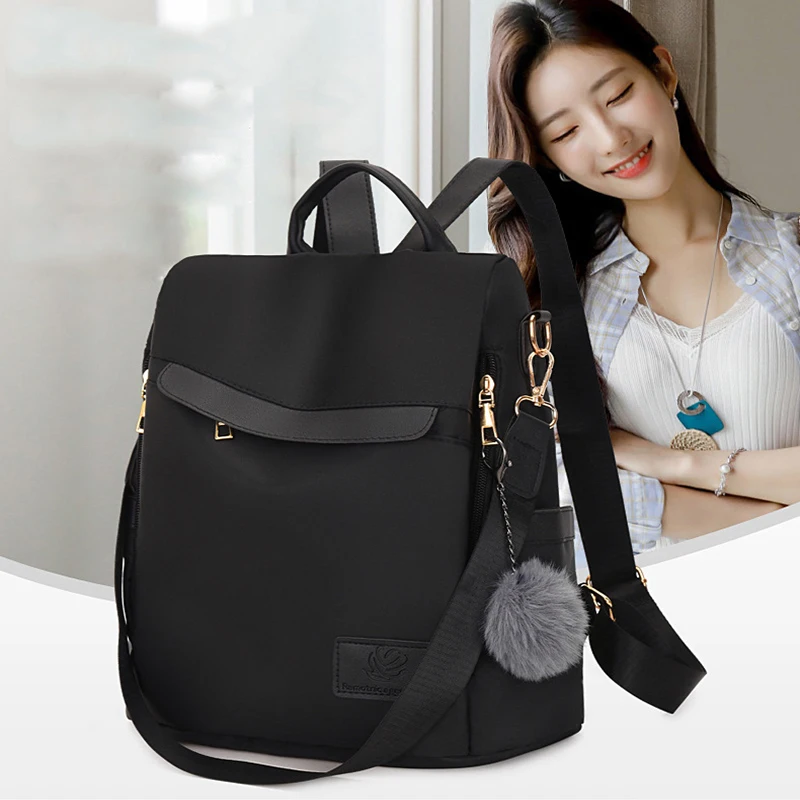 

New Elegant Fashion Lady Backpack Simplicity Women Cute Girl Bags Multifunctional Shoulder Bag With Pendant