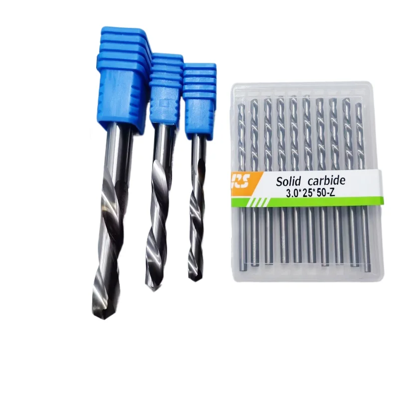 Stainless steel drilling left rotating tungsten steel round handle drill bit，left-hand YG6X hard alloy drill bit 0.5-20mm