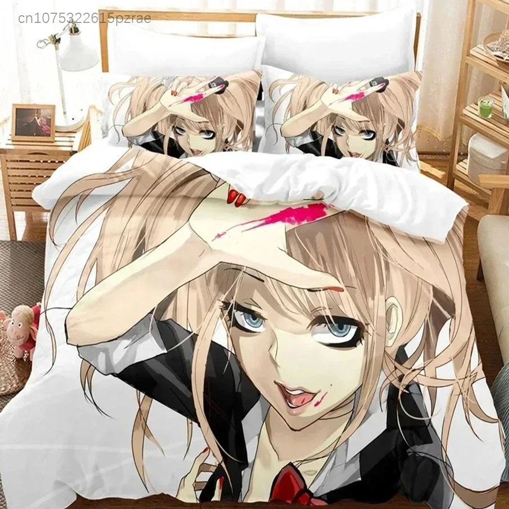 Fashion 3DThe Danganronpa Bedding Set Printed Bed Set With Pillowcase Bed Duvet Cover Soft Queen King Size Bedclothes Home