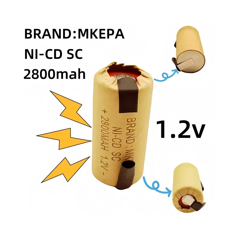 Destornillador Original taladro eléctrico baterías SC 1,2 V 2800mah SC ni-cd batería recargable con herramienta eléctrica de lengüeta