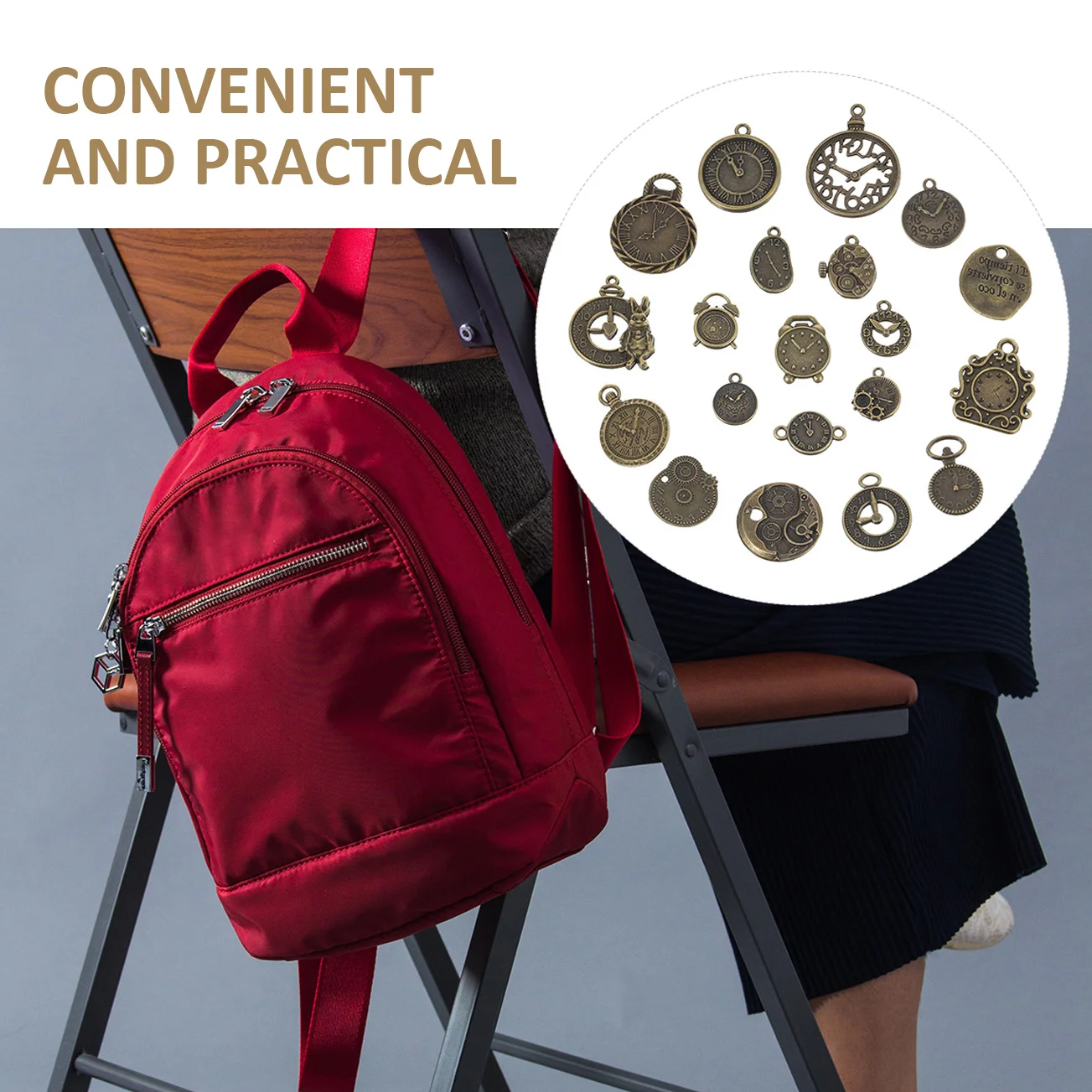 

40pcs Clock Watch Pendant Alloy Charm Metal Charms Retro Fashion Jewelry Making Pendants Kids Friendly Durable Lightweight