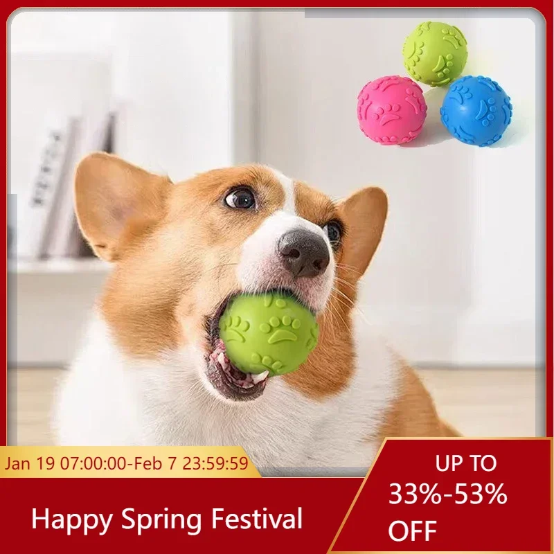 Pet Dog Chew Toy Squeaky Ball Dog Textured Latex Hand Touch Ball Indestructible Outdoor Dogs Accessories Dog Bite Resistant Toy