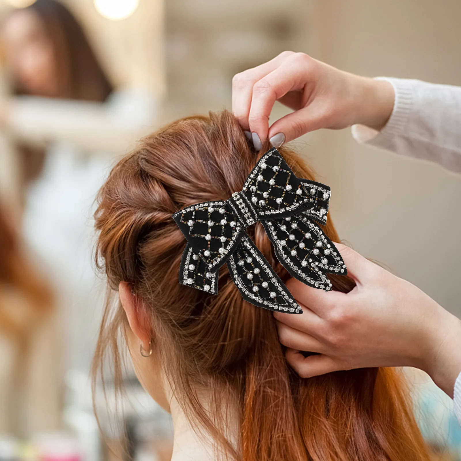 

2pcs Butterfly Bow Hair Clip Rhinestone Crystal Barrette For Wedding Bridal Shower Hair Accessories Headdress Clip