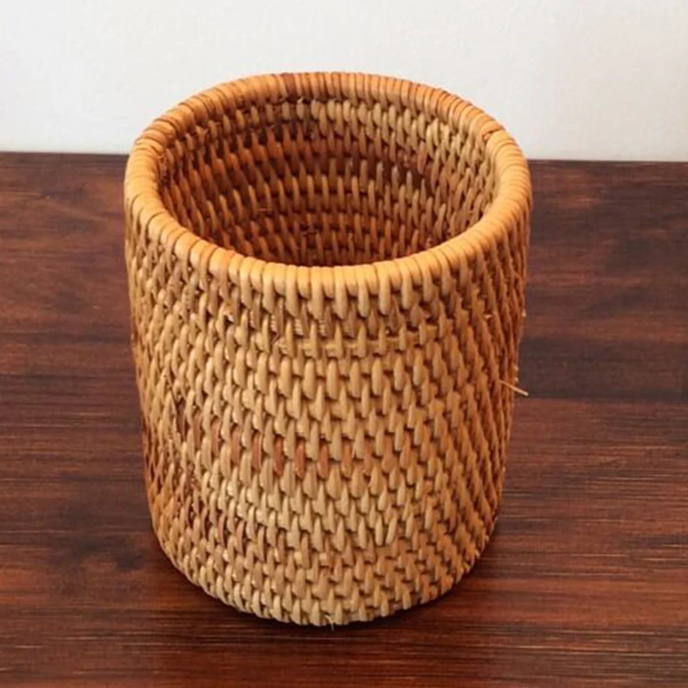 

1PC Rattan Woven Tea Set Container Handmade Tea Ceremony Basket Creative Tea Storage Basket Multi-purpose Rattan Woven Pen Conta