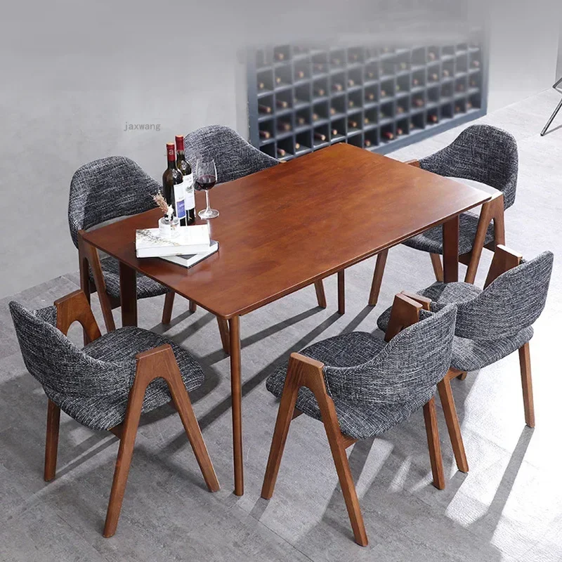 Silla de comedor con respaldo de madera maciza, sillón moderno minimalista para el hogar, dormitorio, ocio, balcón nórdico, guardarropa, L