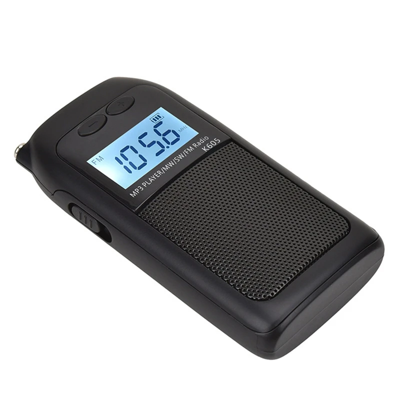 B04C-Portable Radio Pocket FM AM SW MW MP3 Player Stereo Digital Receiver LCD Screen High Sensitivity Loudspeaker Antenna