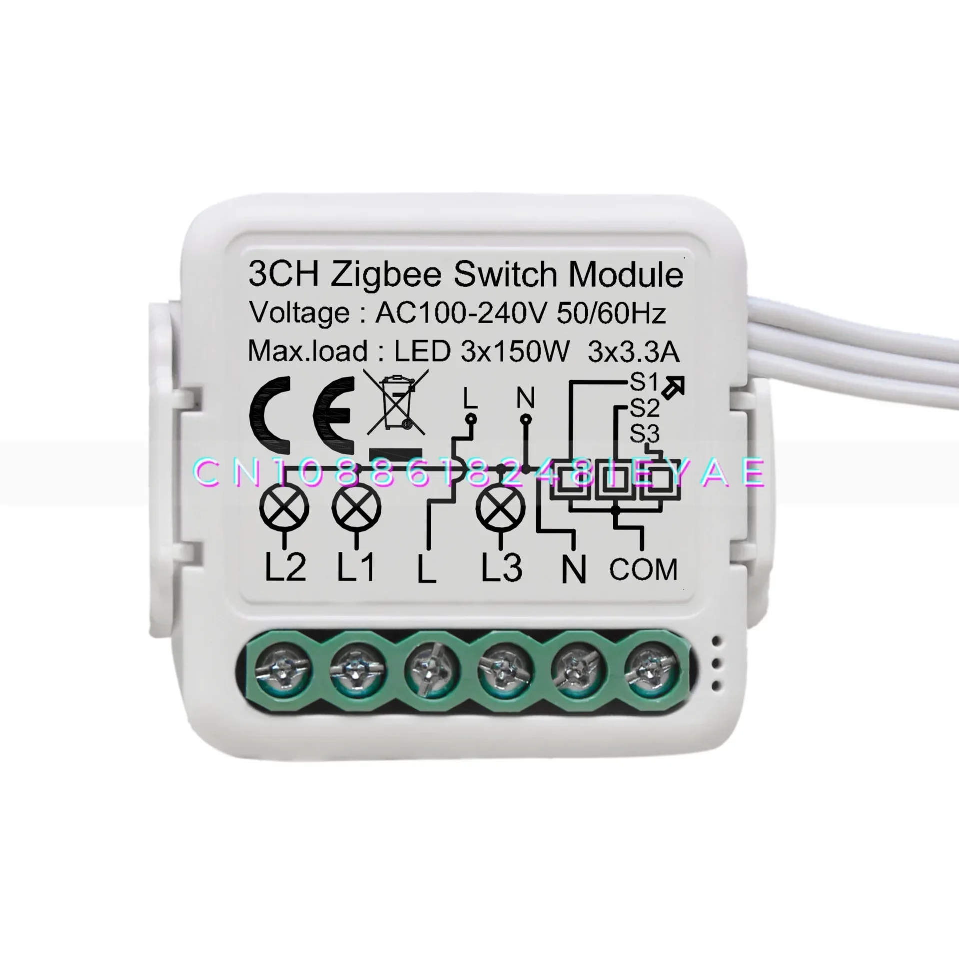 

Интеллектуальный выключатель, трехпозиционный модуль переключателя Zigbee с двойным управлением, управление через приложение, мини-модификация