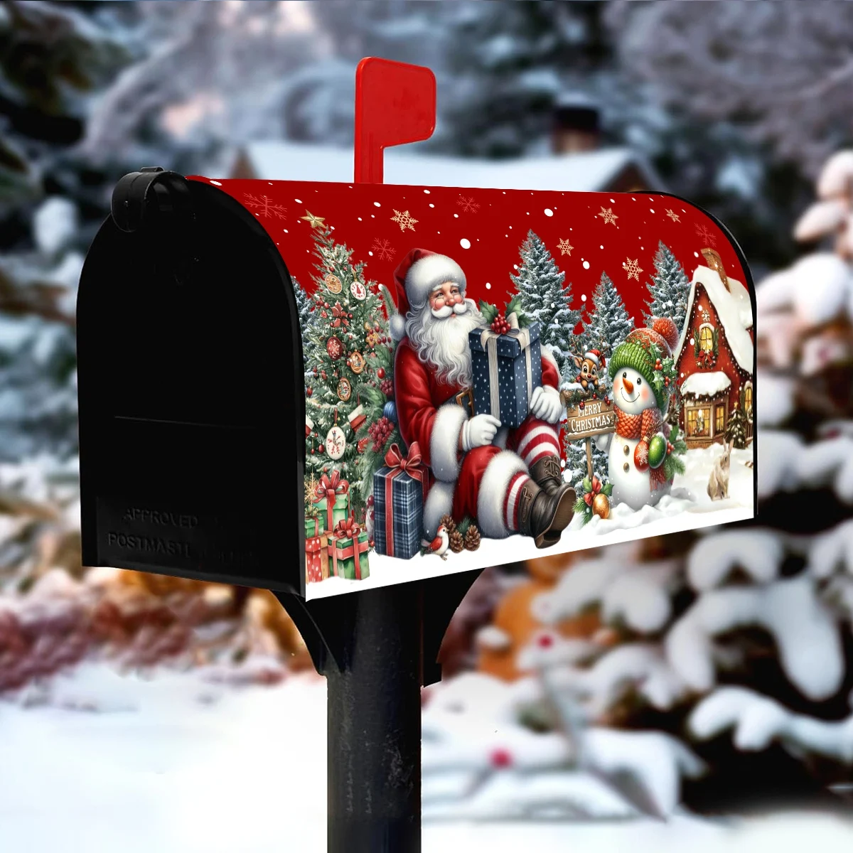عيد الميلاد غطاء صندوق البريد عيد ميلاد سعيد الديكور 2025 عيد الميلاد سانتا كلوز الزخرفية البريد يلتف نافيداد ناتال السنة الجديدة 2026 هدية