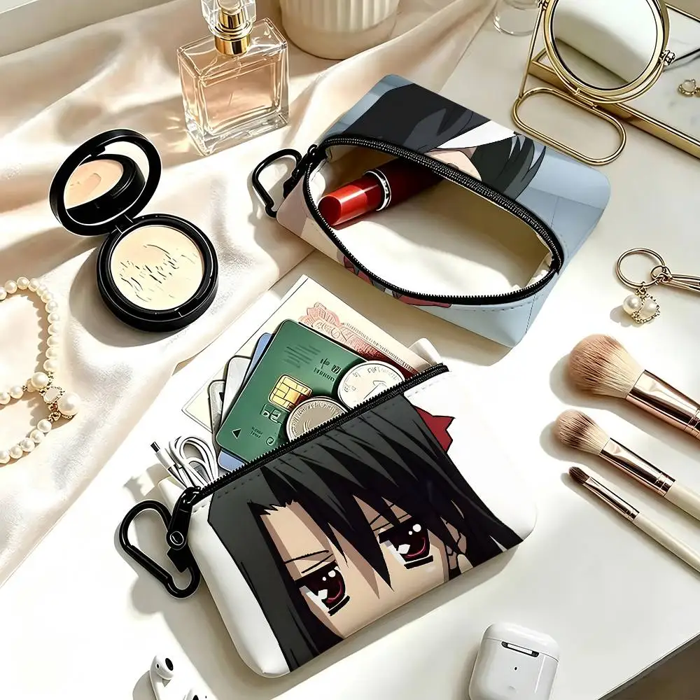 1pc Setsuna Kiyoura Anime Characters Coin Purse With Carabiner Hook Portable Key Card Wallet Small Zipper Storage Pouch