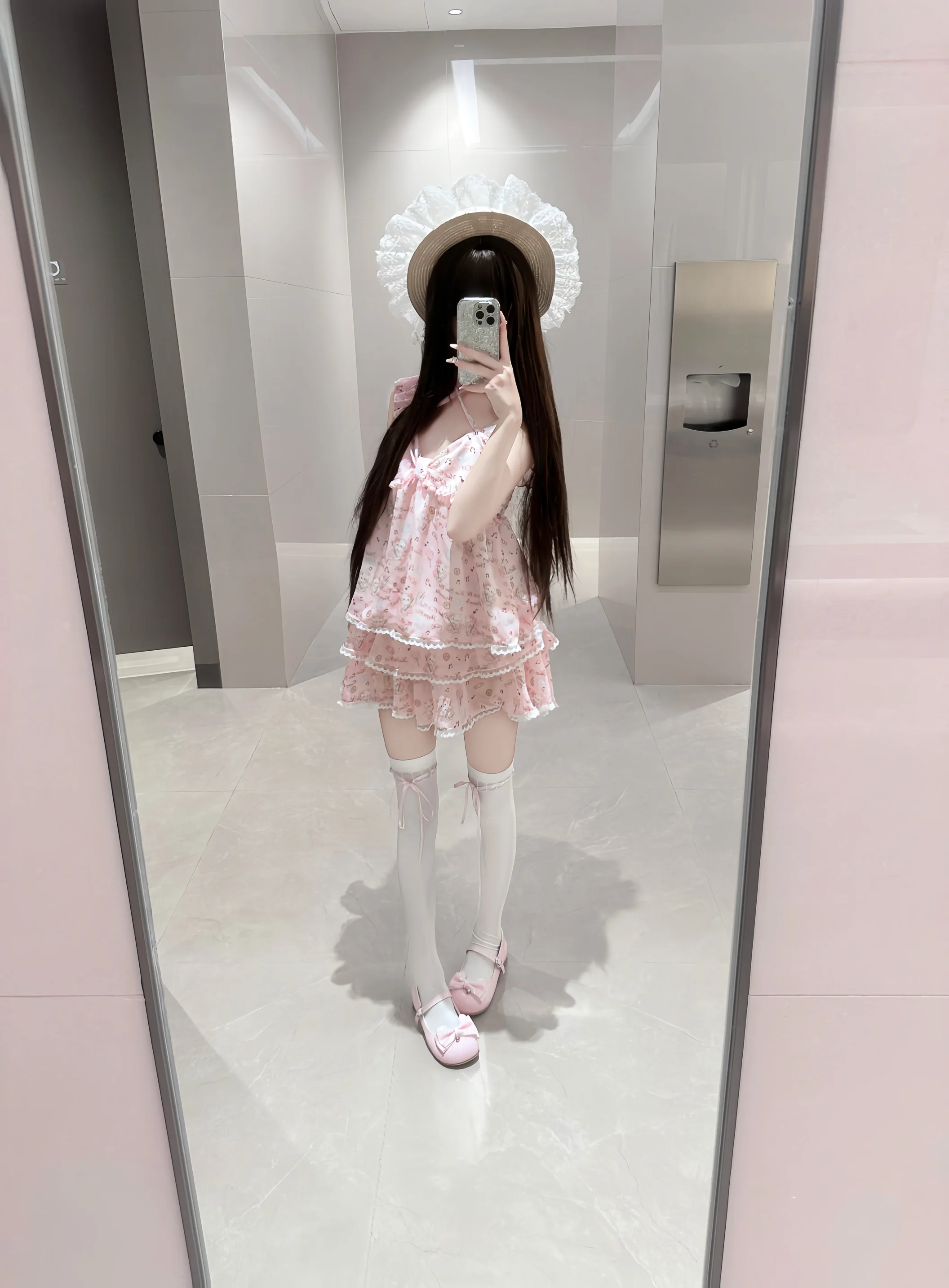 

MAGOGO Sweet Lolita 2 Piece Set Soft Girls Summer Cat Cartoon Printed Lace Sling Tops Ruffles Cake Mini Skirt Y2k Kawaii Outfit