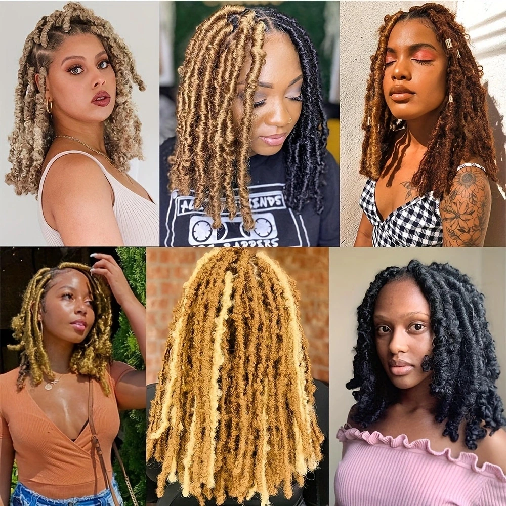 Afro Marley Twist Braiding synthetic Hair Extensions For Soft Locs Fluffy Afro Twist Crochet Hair Butterfly Locs For Women