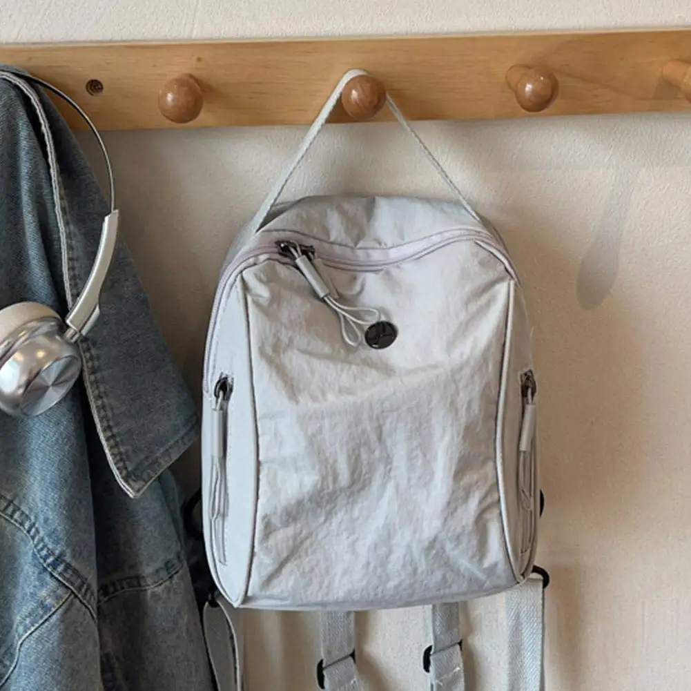 Women Crinkle Nylon Backpack Multi-functional Small Shoulder Bag Lightweight Waterproof Ladies Travel Crossbody Pack