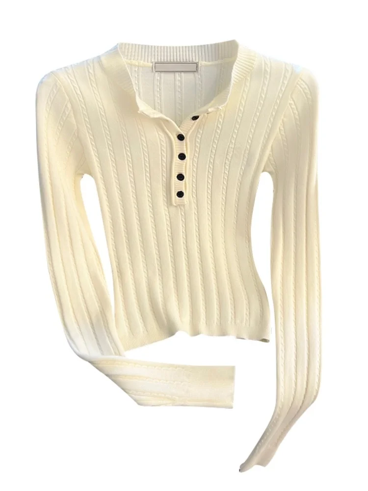 Pure Desire Spicy Girl f Open Knitted ort Pullover Damen Herbst Winter Inner Wear Slim Fit ort Sle Strickwaren