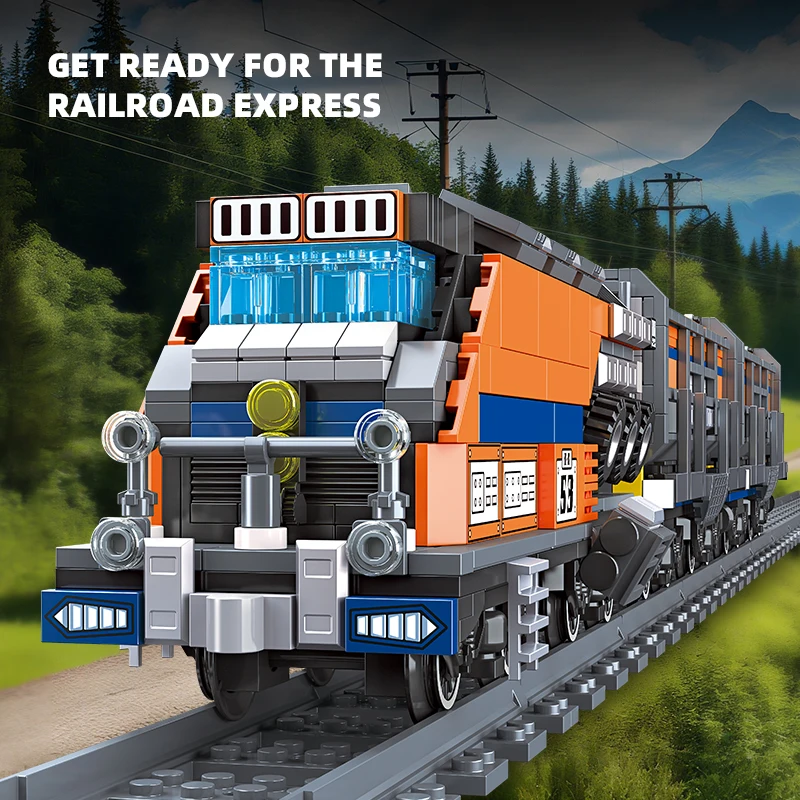 Kit de bloques de construcción de modelo de tren clásico, juguete de tren ferroviario DIY para niños y adultos, juego educativo de vástago, Idea de regalo de cumpleaños para niño, 1827 Uds.