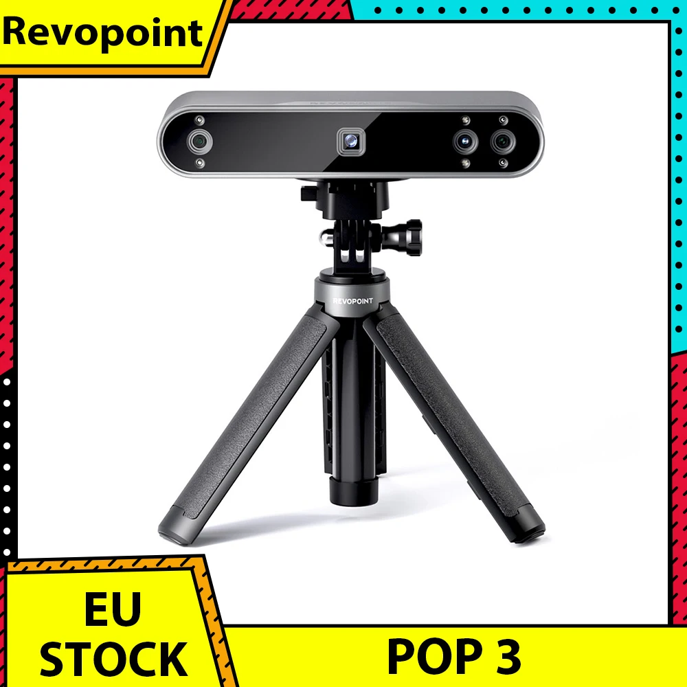 Revopoint POP 3 3D Scanner Advanced Edition, 0.05mm Single-Frame Precision, 400mm Max Scan Distance with Dual-axis Turntable