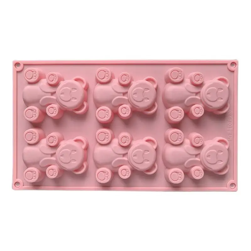 

Bear Molds For Chocolate Baby Shower Molds 6-Grid Silicone Fondant Molds Bear Cand Mould Baby Shower Chocolate Molds For Cakes