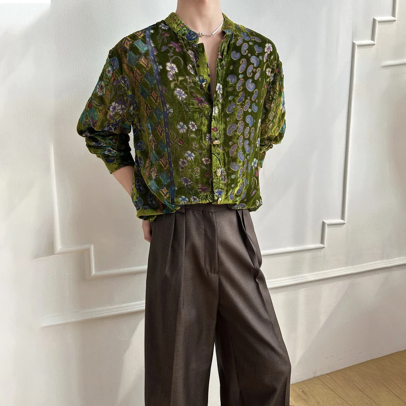 LUZHEN 2026 Spring New Embroidery Pattern Elegant Luxury Temperament Long Sleeve Shirts Men's Fashion Handsome Male Tops JY6782
