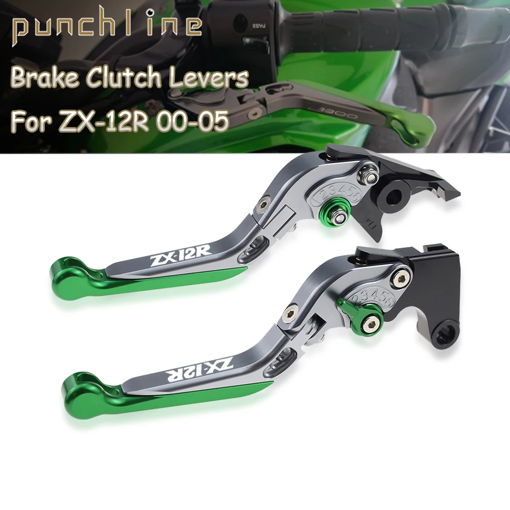 Fit ZX12R 2000-2005 Clutch Levers For ZX 12 R ZX-12R Folding Extendable Brake Handles