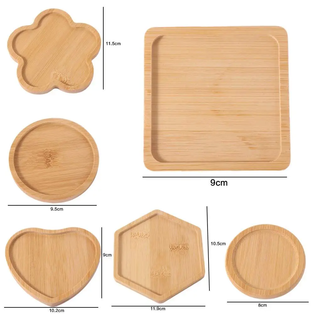 5pcs Kitchen Accessories Heat-resistant Bamboo Coasters Natural Creative Insulated Placemat Durable Storage Tray Dining Tables