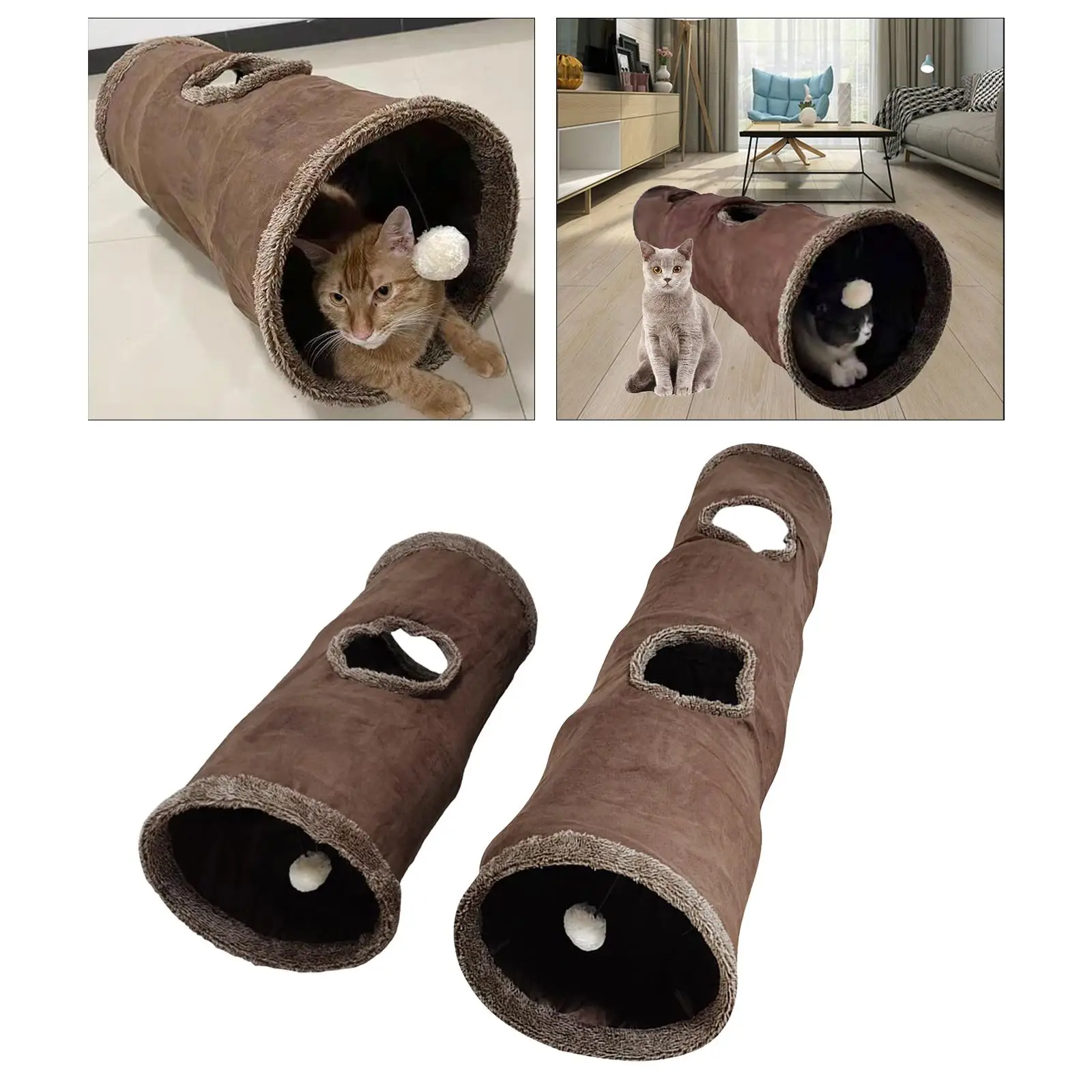 Portable Cat Tunnel Interactive Tube Folding Toys Pet Dogs Hiding with Play Ball Portable Cat Tunnel Interactive Tube Folding Toys Pet Dogs Hiding with Play Ball
