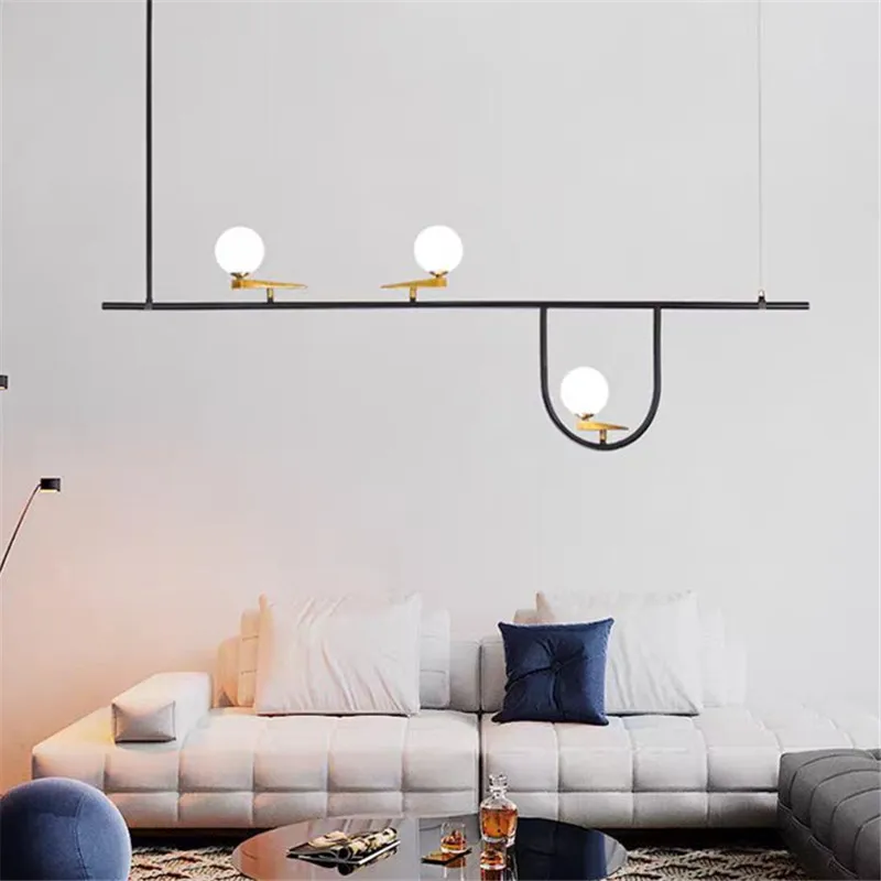 Yanzi ceiling chandelier Nordic metal Geometric Bird Lamp Designer Molecular long Line office light dining hall artists light