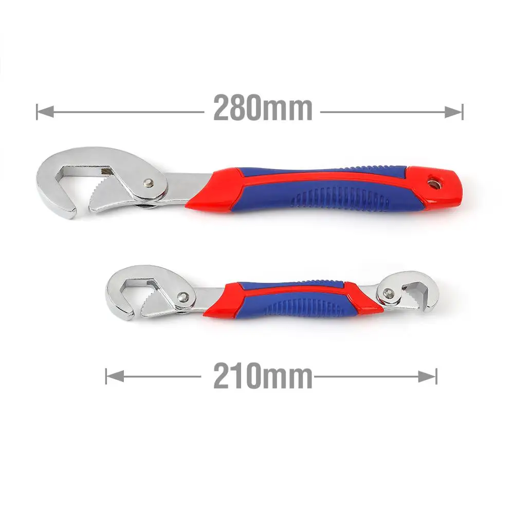 WORKPRO Adjustable Wrench Spanner Set Double End Multi-Function Universal Wrench Quick Snap Soft Grip