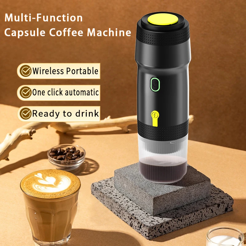 NUOVA macchina da caffè elettrica con riscaldamento wireless adatta per macchina portatile per capsule di caffèMacchina da caffè da viaggio Auto Casa da campeggio Viaggi