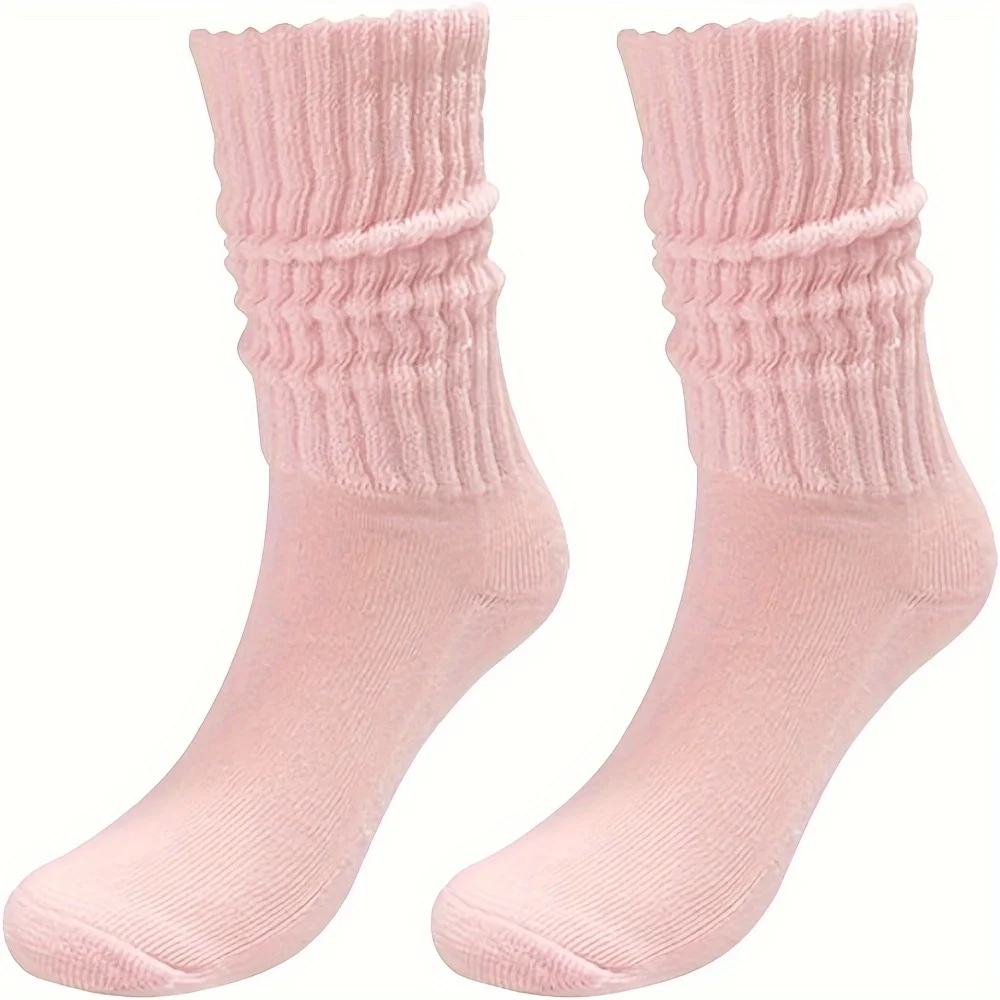 

3 пары носков с напуском, черно-белые, серые вязаные носки в рубчик, удобная повседневная одежда для женщин и мужчин, незаменимые для повседневного использования