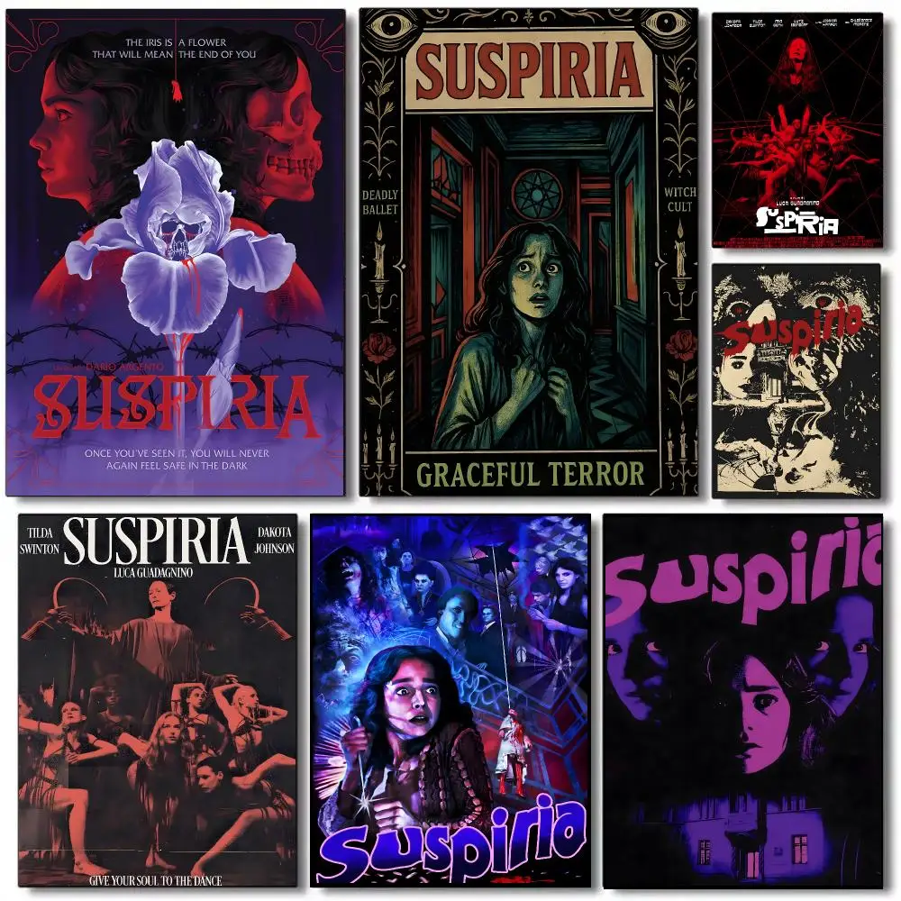 Suspiria Movie Gothic Horror Poster Self-adhesive Advanced Aesthetic Printing Paper Wall Art for Living Room Home Decor