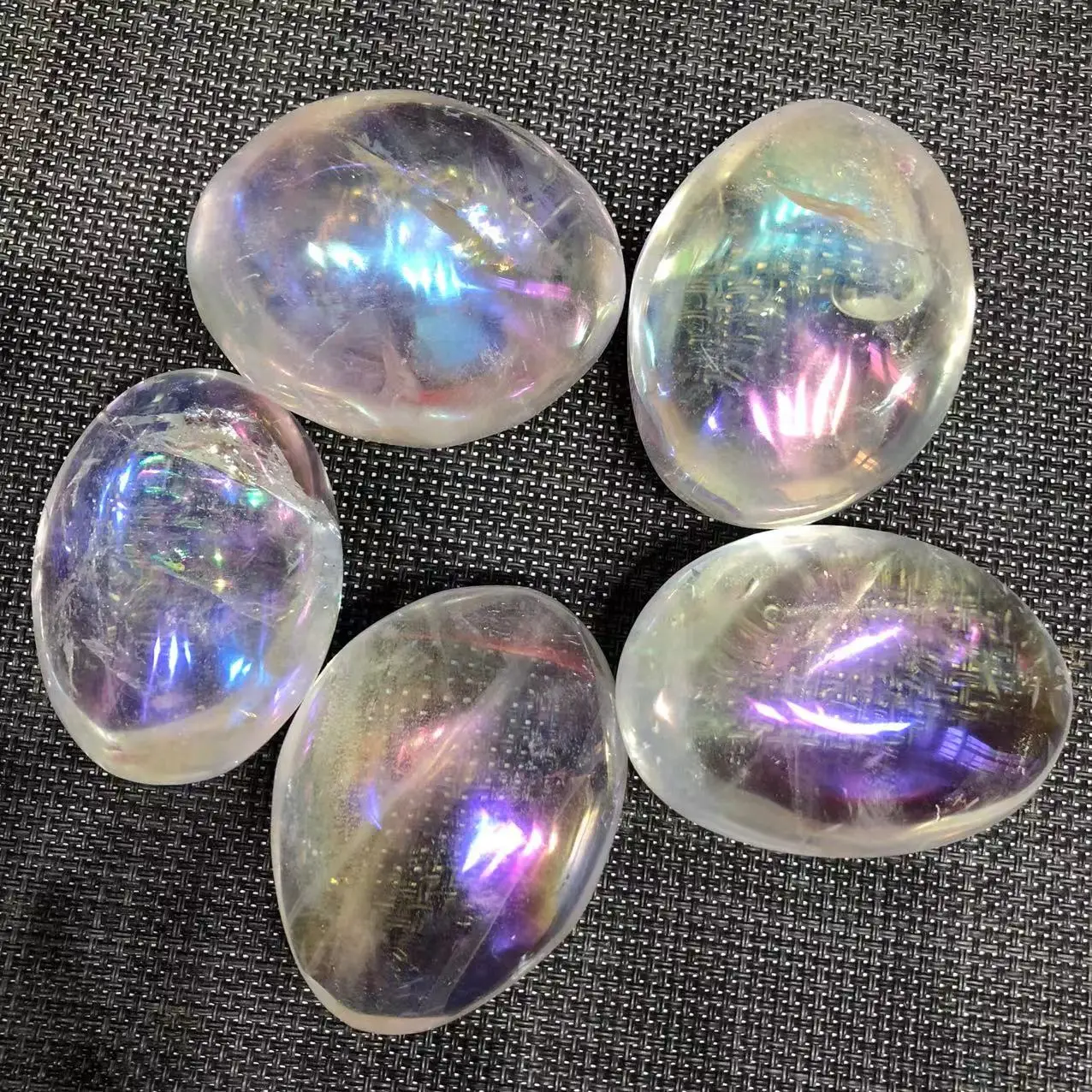 Natural Aura Clear Quartz Palm Crystals Healing Stones For Home Deco