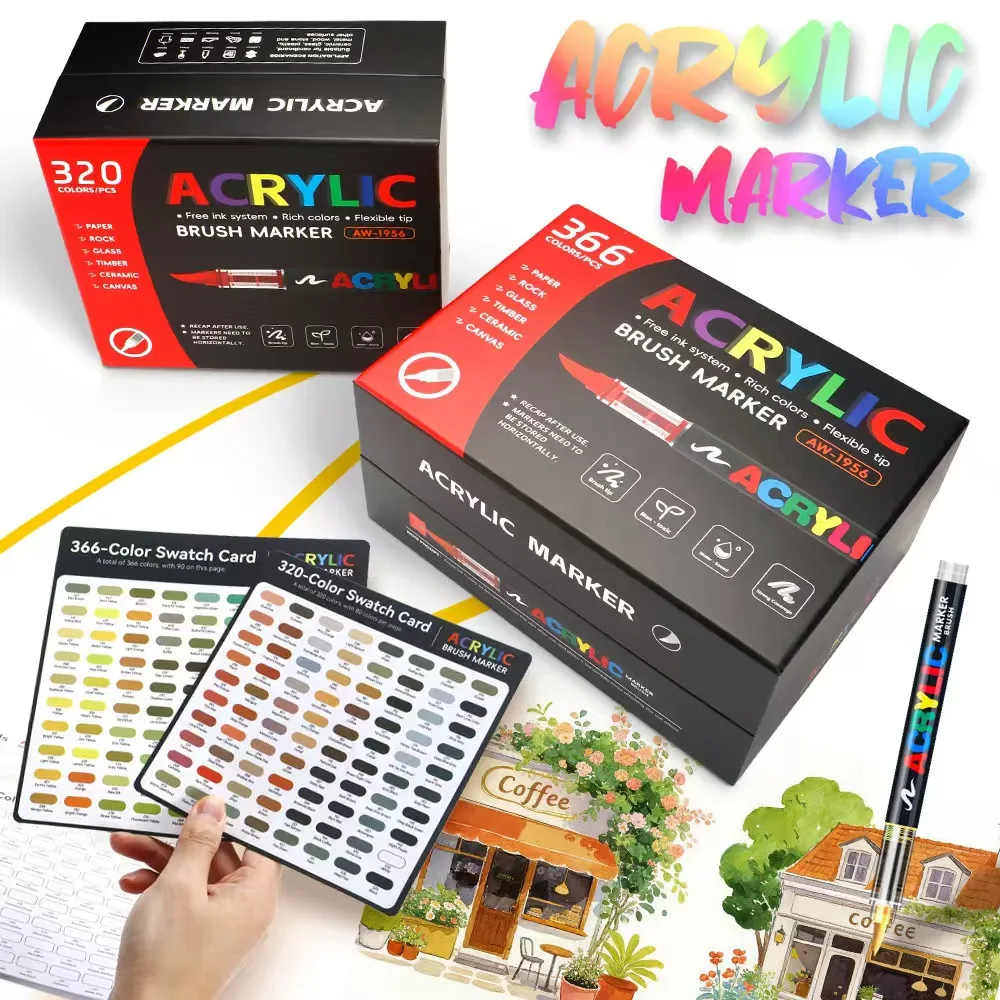 

Professional Acrylic Paint Markers Direct Liquid Ink Control System Rock Painting Suitable Paint Pens
