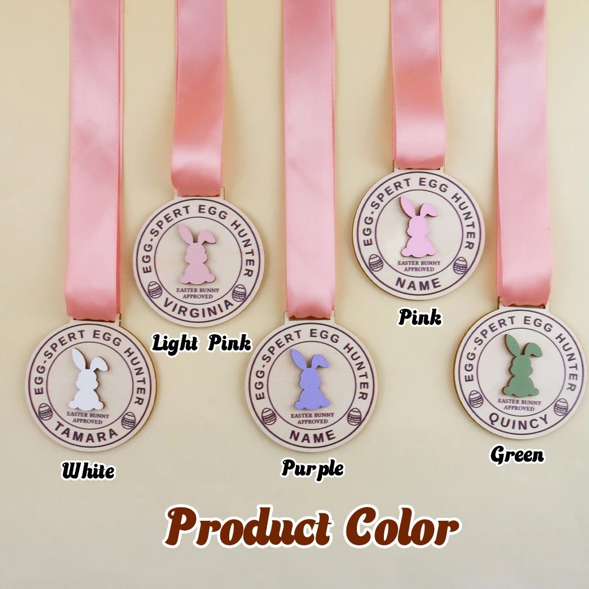 Custom Easter Bunny Medal with Ribbon, Personalized Keepsake
