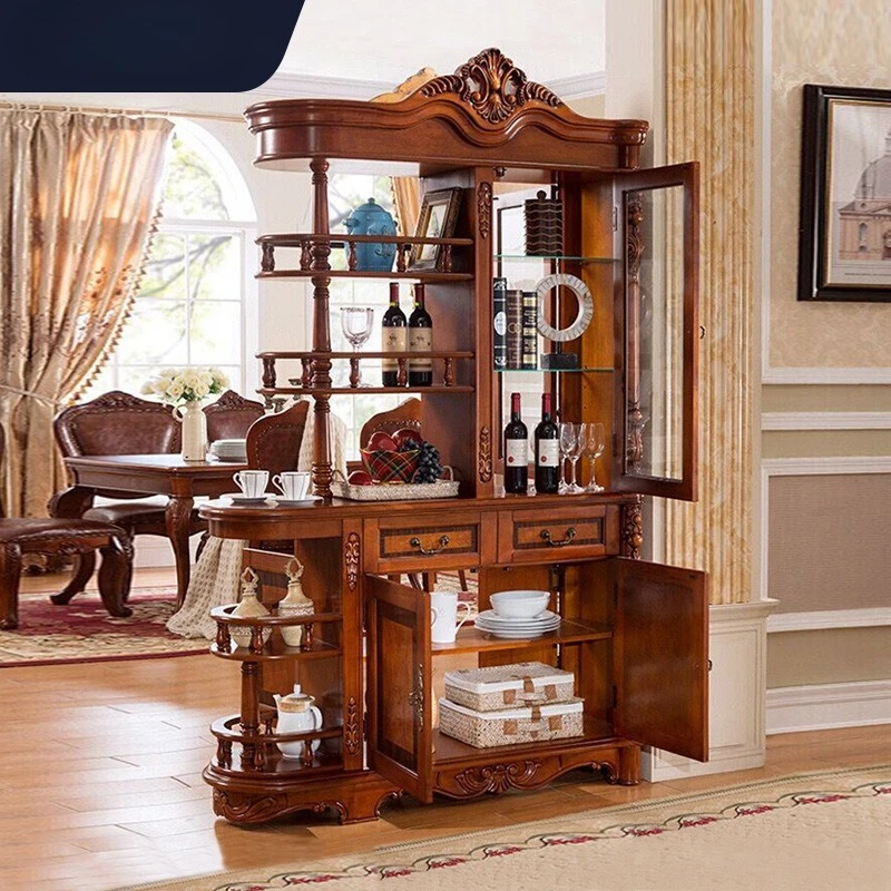 

Ruifuxiang, American solid wood entry foyer partition cabinet living room multi-functional door decoration screen wine cabinet V