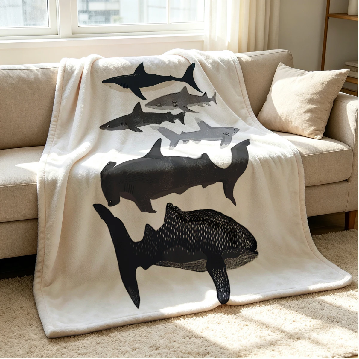 Sea Hunters Flannel Blanket Warm Soft Halloween Christmas Couch Warm Cozy Decorative Decor Gift for All Season