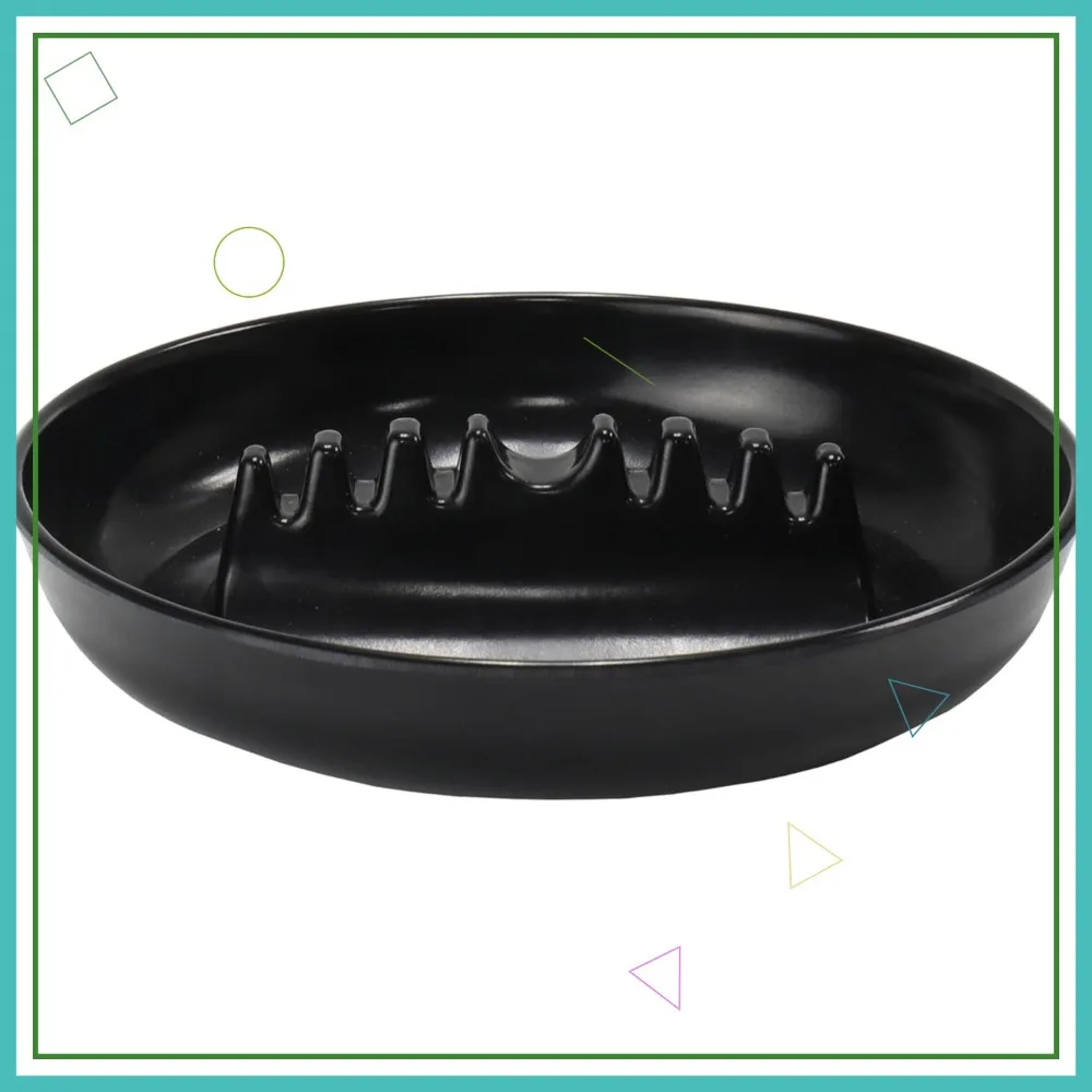 

7-Inch Ash Tray, Black Melamine, Dishwasher Safe, 6 Cigarette & 1 Cigar Grooves