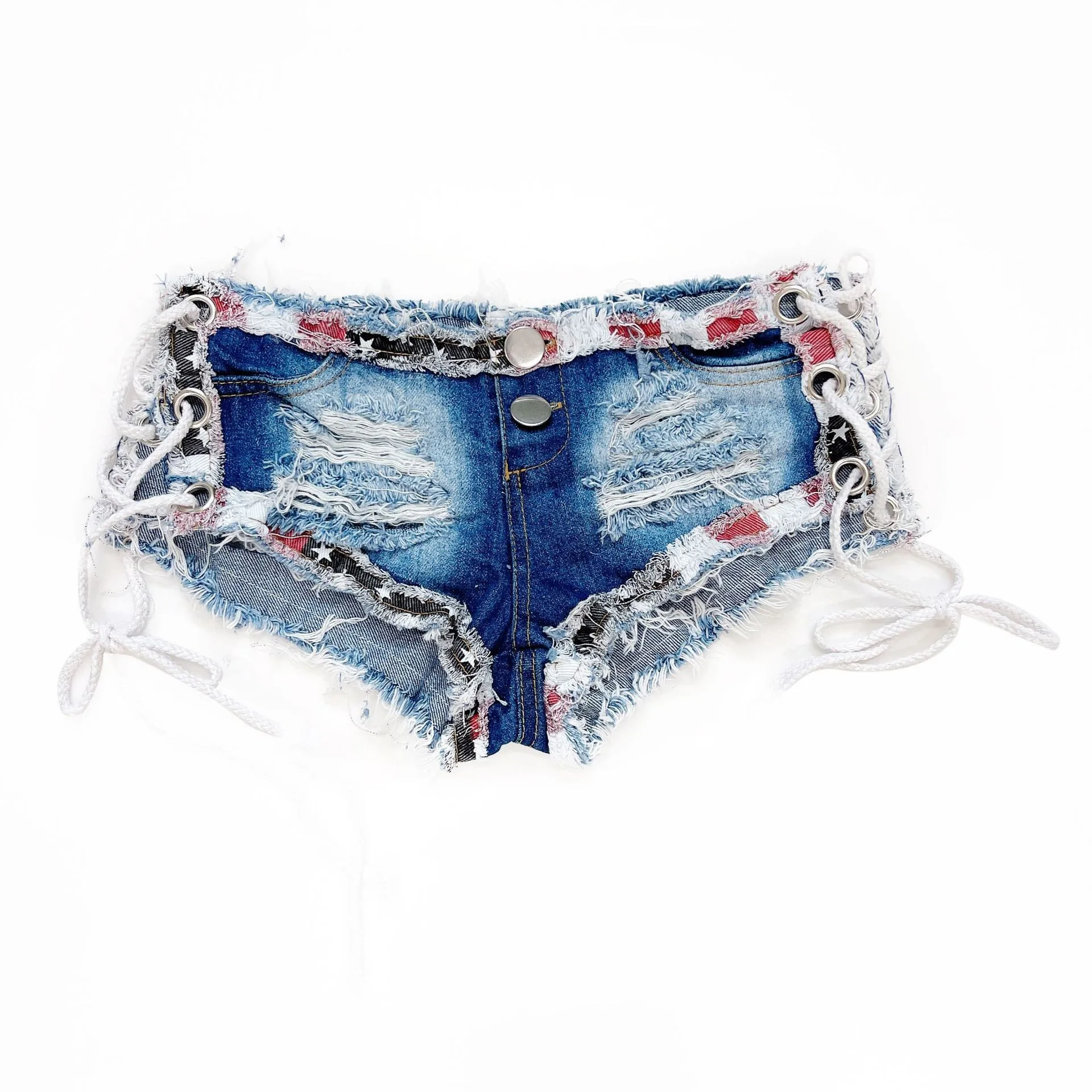 

Сексуальные женские джинсы ort с дырочками и экспозицией ягодиц, американские шорты с низкой талией, летние ультра-о...