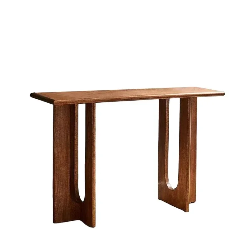 solid wood entrance table, home against the wall table, long strip household end-view table, light luxury simple foyer rack