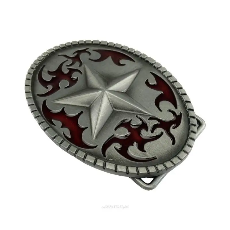 

X5XA Trendsetting Belt Buckle Hipsters Metal Leather Craft Replacement Belt Buckle