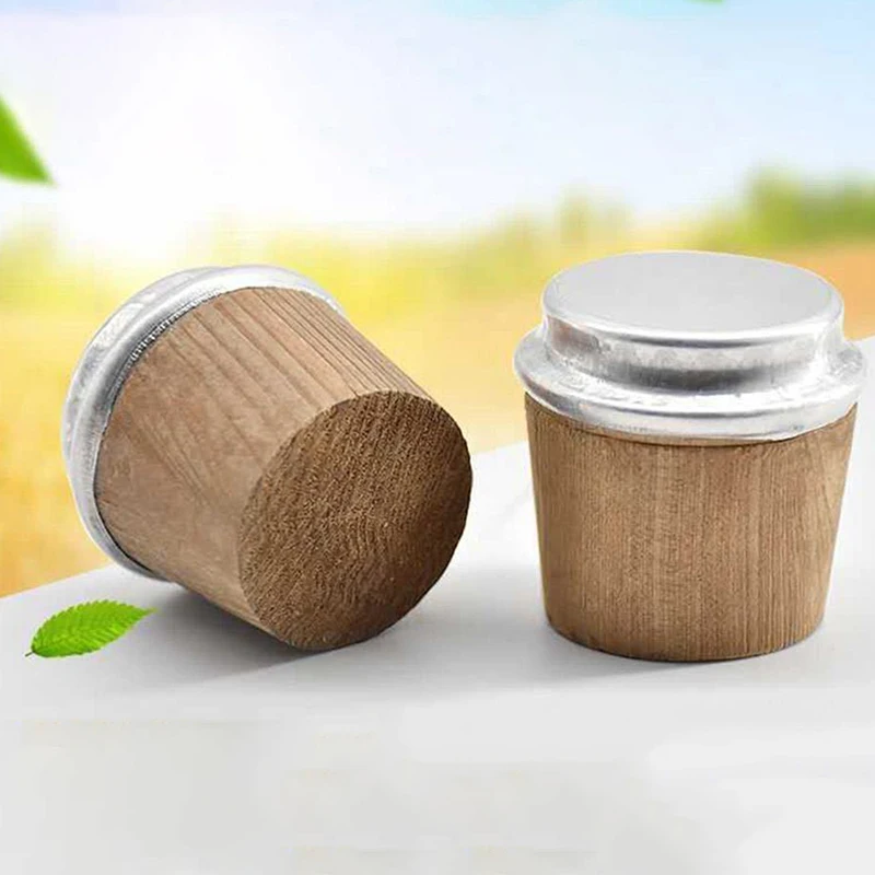 2Pcs Wood Thermos Stopper Sealed Safe Durable Vacum Flask\'s Cork Plug Lid Cap Bottle Cork Plug Replace Kettle Accessories Tool