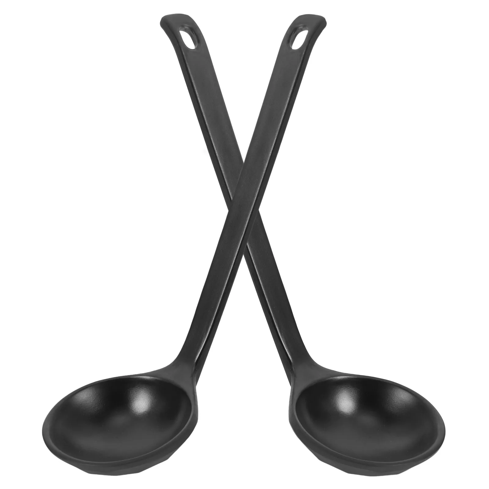 2Pcs Large Kitchen Ladle Ergonomic Soup Spoon with Handle for Ramen Noodles Soup Gravy Stew Serving Home Hotel Banquet Asian