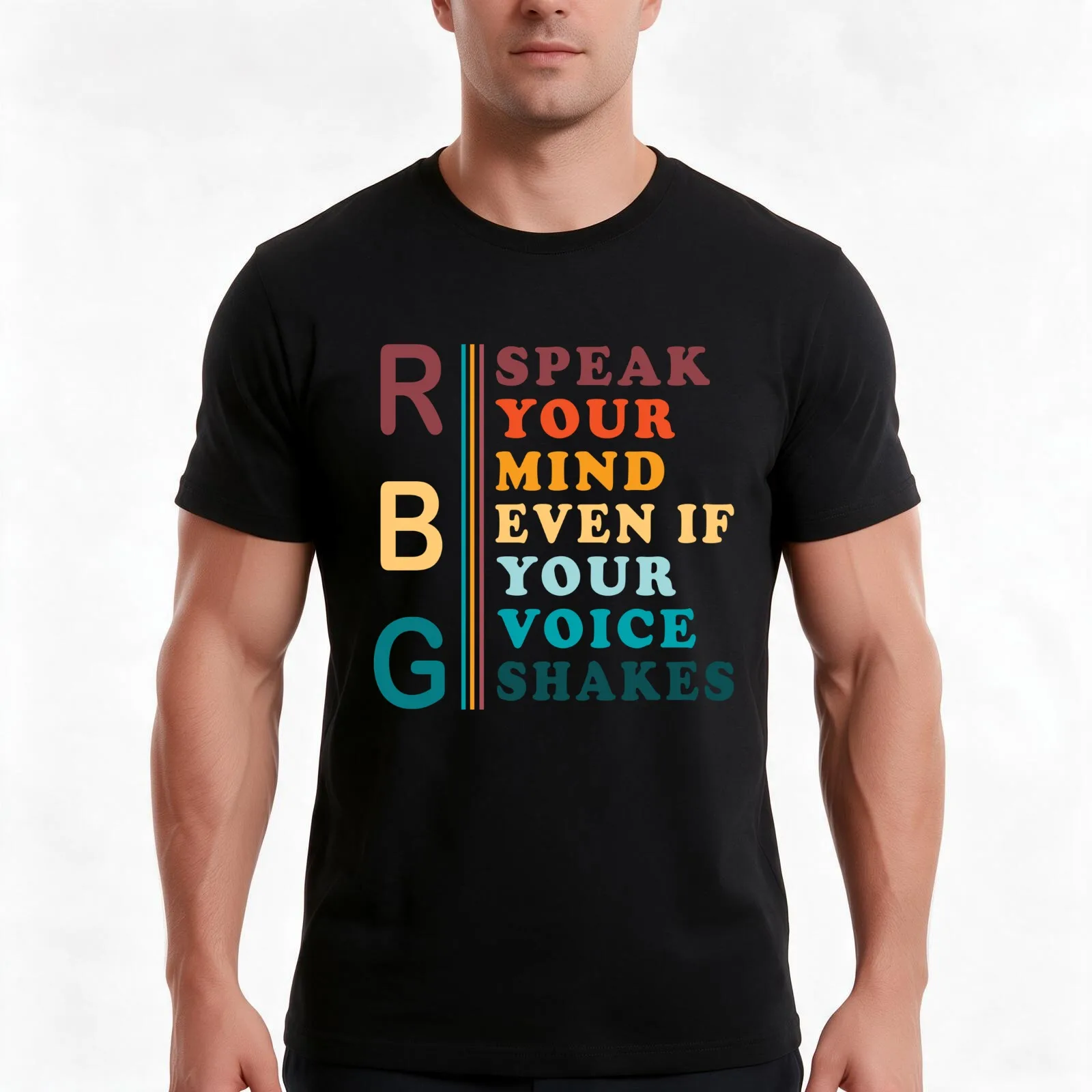 RBG Speak Your Mind Even If Your Voice Shakes T-Shirt Summer Casual Cotton Tee Oversized Streetwear Tops Unisex Men Women