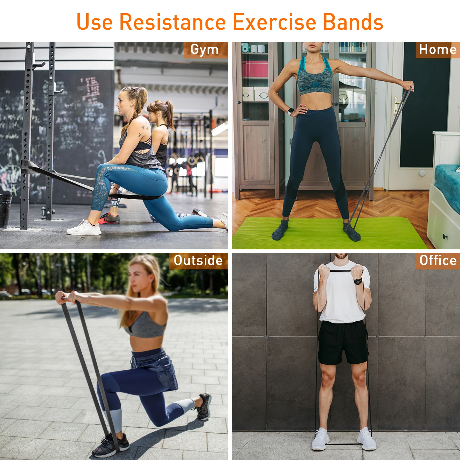 Lixada Powerlifting Workout Exercise Stretch Bands and Carry Bag 5 Packs Pull Up Assist Bands Set Resistance Loop Bands