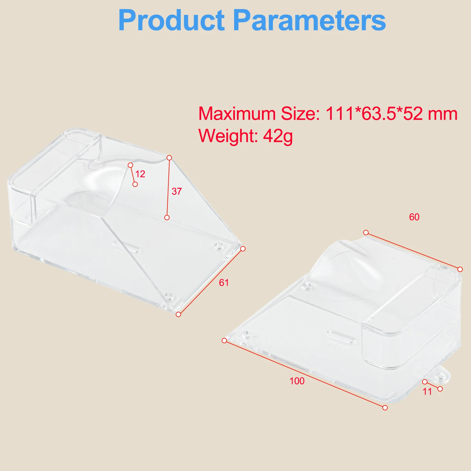 غطاء مقاوم للماء لجرس الباب، جرس باب شفاف، بديل خارجي، ملحقات لاسلكية، غطاء تغليف، زر شفاف #4
